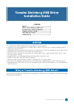 Yamaha USB Installation Manual предпросмотр