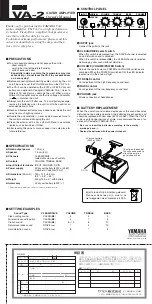 Preview for 2 page of Yamaha VA-2 Owner'S Manual