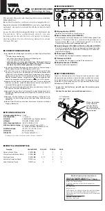 Preview for 4 page of Yamaha VA-2 Owner'S Manual