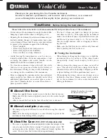 Preview for 1 page of Yamaha Viola/Cello Owner'S Manual