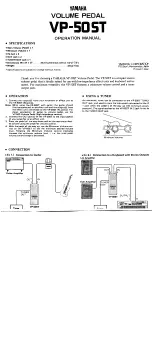 Yamaha VP-50ST Operation Manual preview