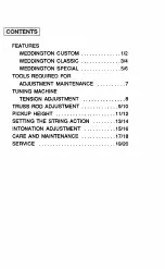 Preview for 2 page of Yamaha Weddington SeriesWeddington Custom Owner'S Manual