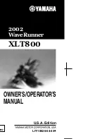 Yamaha XLT800 WaveRunner 2002 Owner'S/Operator'S Manual preview