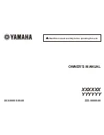 Preview for 1 page of Yamaha XXXXXX Owner'S Manual
