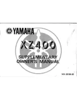 Yamaha XZ400 1985 Supplementary Owner'S Manual preview