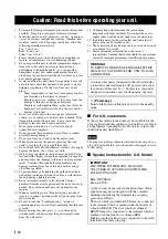 Preview for 2 page of Yamaha YAS-101 Owner'S Manual