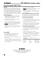 Preview for 12 page of Yamaha YHT-800 Quick Connect Manual