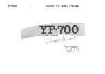 Yamaha YP-700 Owner'S Manual preview