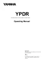 Предварительный просмотр 1 страницы Yamaha YPDR601 Operating Manual