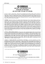 Preview for 2 page of Yamaha YPT-230 Owner'S Manual