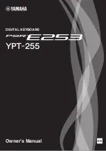 Yamaha YPT255 Owner'S Manual preview