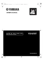 Preview for 3 page of Yamaha YS1070T Owner'S Manual