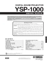 Preview for 1 page of Yamaha YSP 1000 - Digital Sound Projector Five CH Speaker Service Manual