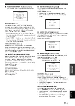 Предварительный просмотр 69 страницы Yamaha YSP 1100 - Digital Sound Projector Five CH Speaker Owner'S Manual