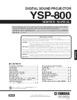 Yamaha YSP 800 - Digital Sound Projector Five CH Speaker Service Manual предпросмотр