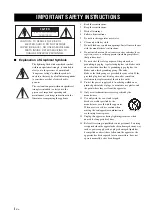 Предварительный просмотр 2 страницы Yamaha YSP1100BL Owner'S Manual