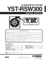 Предварительный просмотр 1 страницы Yamaha YST-RSW300 Service Manual