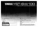 Preview for 1 page of Yamaha YST-SW100 Owner'S Manual