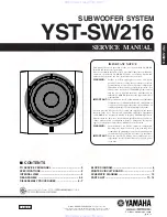 Preview for 1 page of Yamaha YST-SW216 Service Manual