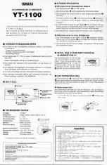 Preview for 4 page of Yamaha YT-1100 Owner'S Manual