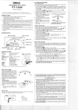 Preview for 2 page of Yamaha YT-1200 Owner'S Manual