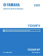 Preview for 1 page of Yamaha YZ 2023 Series Owner'S Service Manual