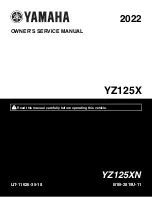 Предварительный просмотр 1 страницы Yamaha YZ125X 2022 Owner'S Service Manual