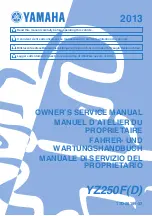 Yamaha yz250f 2012 Owner'S Service Manual preview