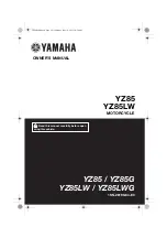 Предварительный просмотр 3 страницы Yamaha YZ85G Owner'S Manual