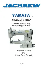 Yamata FY335A Operators Manual And Spare Parts Booklet preview