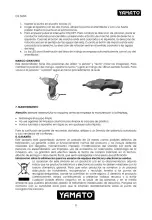 Предварительный просмотр 8 страницы Yamato 97209 Instruction Manual