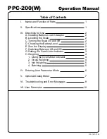 Preview for 3 page of Yamato Accu-weigh PPC-200W Operation Manual