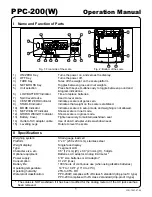 Preview for 4 page of Yamato Accu-weigh PPC-200W Operation Manual