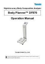 Yamato Body Planner DF870 Operation Manual предпросмотр
