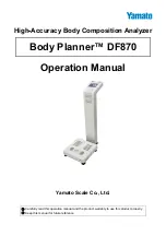 Preview for 1 page of Yamato Body Planner DF870 Operation Manual