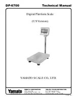 Предварительный просмотр 1 страницы Yamato DP-6700 Technical Manual