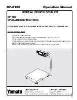 Предварительный просмотр 1 страницы Yamato DP-8100 Operation Manual