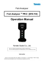 Yamato Fish Analyzer PRO DFA110 Operation Manual предпросмотр