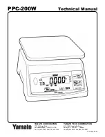 Yamato PPC-200W Technical Manual preview