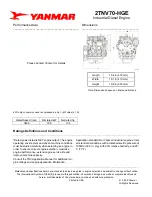 Preview for 2 page of Yanmar 2TNV70-HGE General Specification