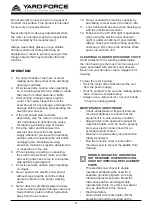 Preview for 6 page of Yard force YF6012-LE Operator'S Manual