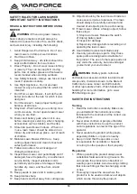 Preview for 10 page of Yard force YF60VRX21-SP Operator'S Manual