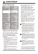 Preview for 4 page of Yard force YF60VRX22-ST Operator'S Manual