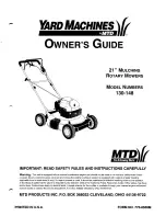 Preview for 1 page of Yard Machines 130-148 Owner'S Manual