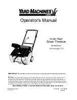 Preview for 1 page of Yard Machines 140 Series Operator'S Manual