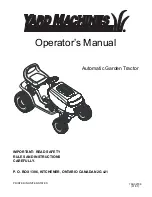 Предварительный просмотр 1 страницы Yard Machines 14AP801P500 Operator'S Manual