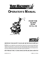 Предварительный просмотр 1 страницы Yard Machines 340 Thru 390 Operator'S Manual