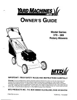 Preview for 1 page of Yard Machines 370-389 Series Owner'S Manual