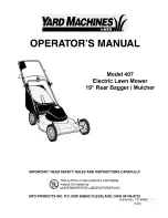 Yard Machines 407 Operator'S Manual preview