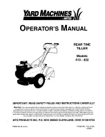 Предварительный просмотр 1 страницы Yard Machines 410-422 Operator'S Manual